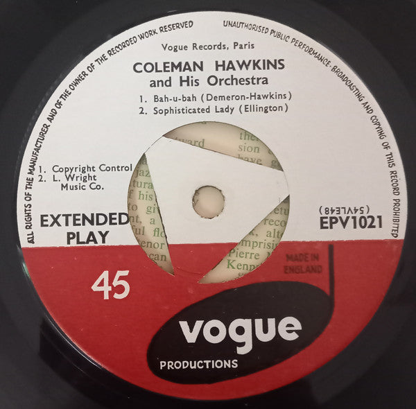 Coleman Hawkins And His Orchestra : Coleman Hawkins And His Orchestra (7", EP)