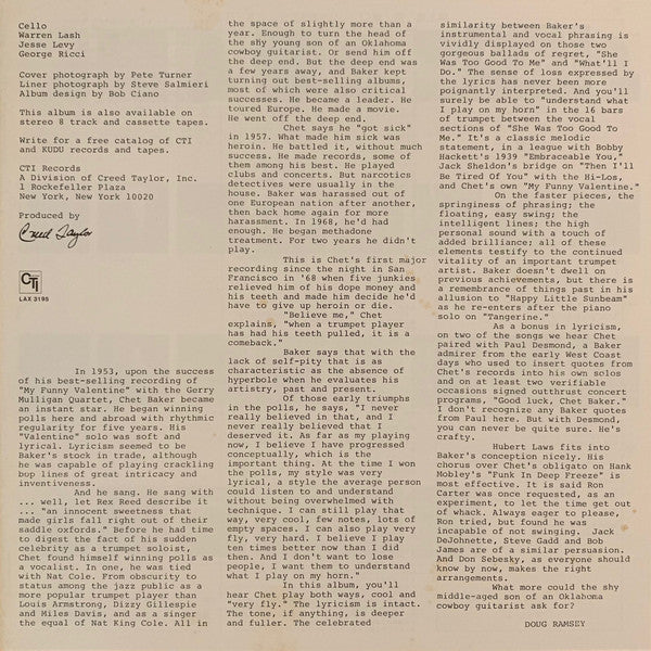 Chet Baker : She Was Too Good To Me  (LP, Album, Ltd, RE)