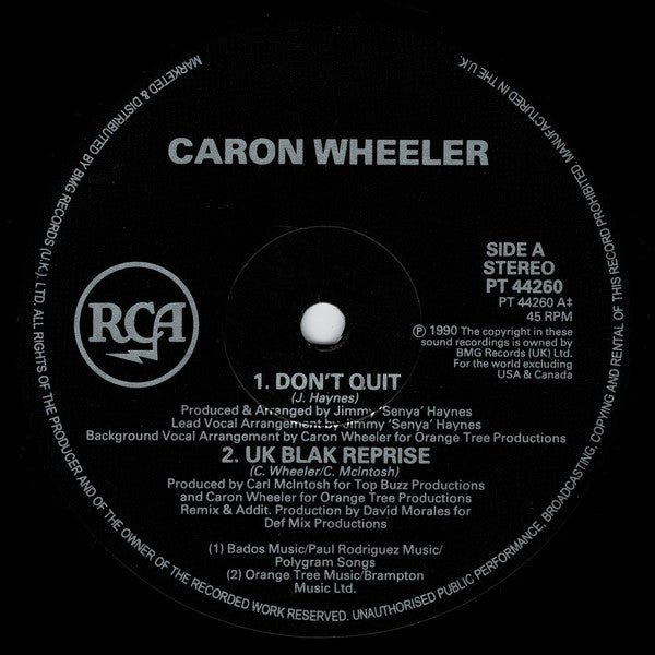 Caron Wheeler : Don't Quit (12")