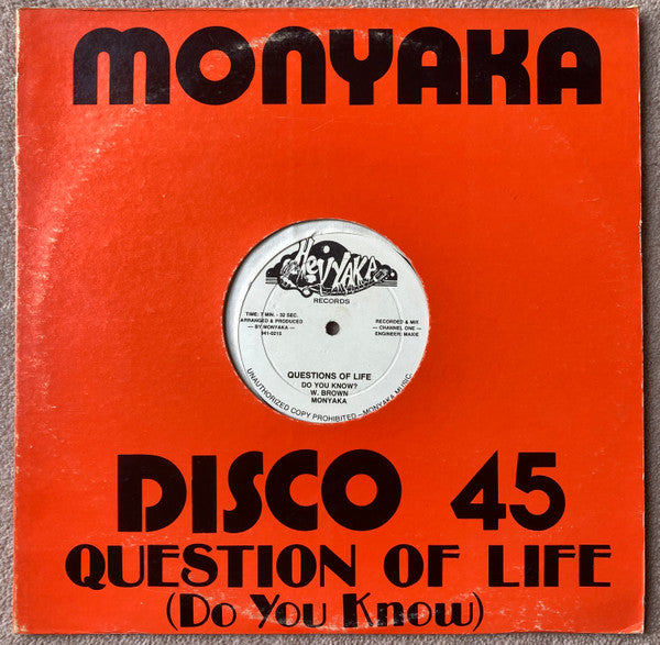 Monyaka : Questions Of Life Do You Know ? / Slavery (12")
