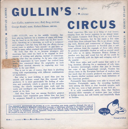 Lars Gullin Quartet : Gullin's Circus (7", EP, Mono)