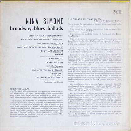 Nina Simone : Broadway - Blues - Ballads (LP, Album, Mono)