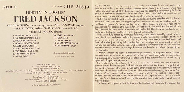 Fred Jackson : Hootin' 'N Tootin' (CD, Album, Ltd, RE)