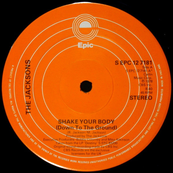 The Jacksons : Shake Your Body (Down To The Ground) (Special Disco Remix) (12", Single, Ltd)