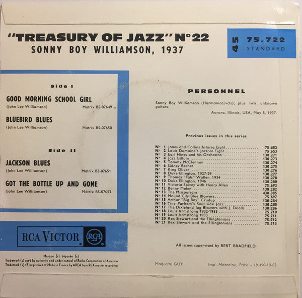 Sonny Boy Williamson : Treasury Of Jazz N° 22 (7", EP)