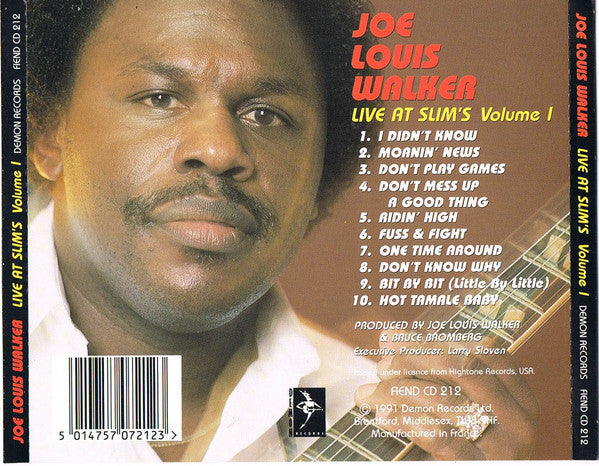 Joe Louis Walker : Live At Slim's Volume 1 (CD, Album)