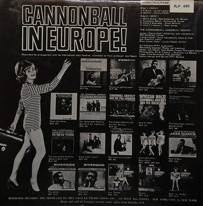 The Cannonball Adderley Sextet* : Cannonball In Europe (LP, Album, Mono)