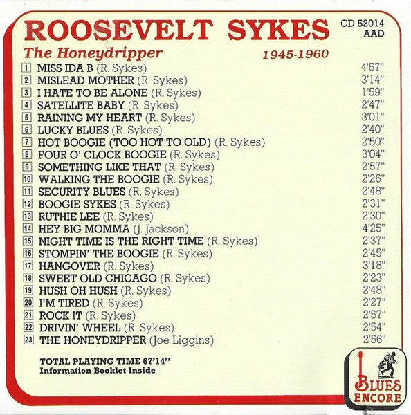 Roosevelt Sykes : The Honeydripper 1945-1960 (CD, Comp)