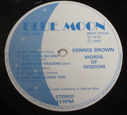 Dennis Brown : Words Of Wisdom (LP, Album, RE)