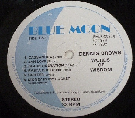 Dennis Brown : Words Of Wisdom (LP, Album, RE)