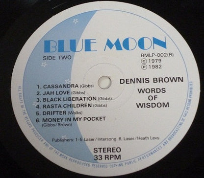 Dennis Brown : Words Of Wisdom (LP, Album, RE)