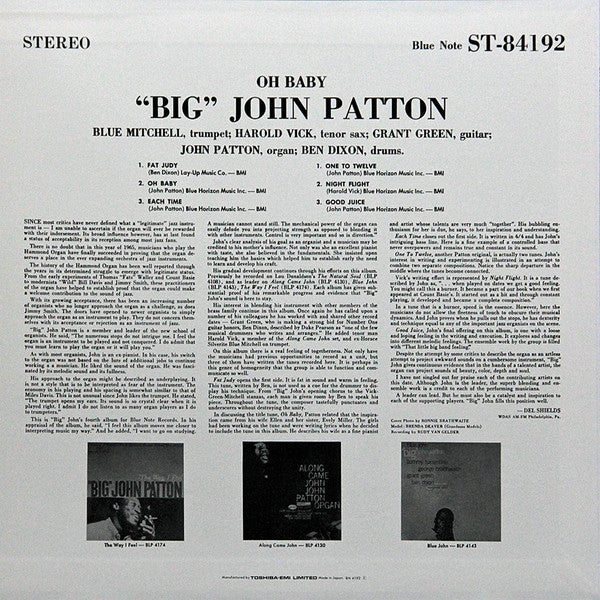John Patton : Oh Baby! (LP, Album, Ltd, RE)