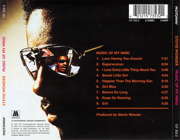 Stevie Wonder : Music Of My Mind (CD, Album, RE, RM)