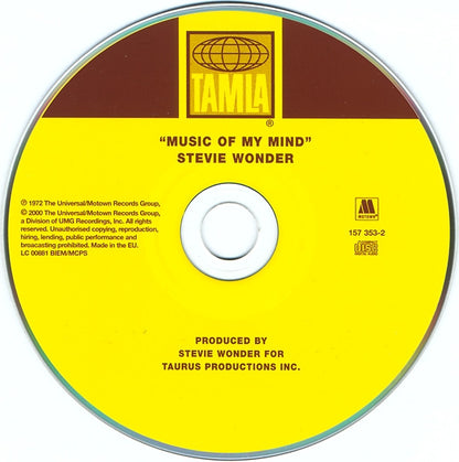 Stevie Wonder : Music Of My Mind (CD, Album, RE, RM)