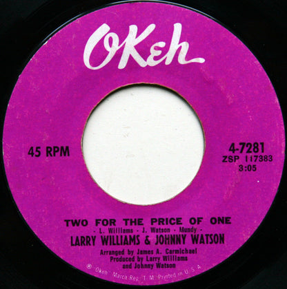 Larry Williams & Johnny Watson : Two For The Price Of One  (7", Single, RE)