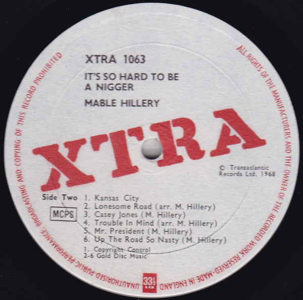 Mable Hillery : It's So Hard To Be A Nigger (LP, Album)