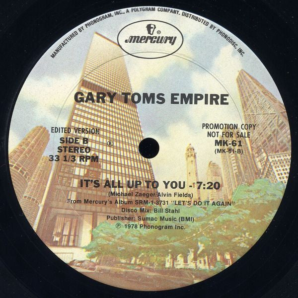 Gary Toms Empire : Welcome To Harlem / It's All Up To You (12", Promo)