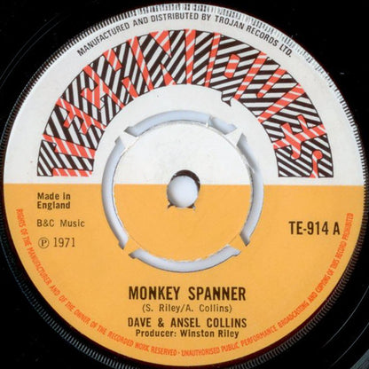 Dave & Ansel Collins : Monkey Spanner (7", Single, 4 p)