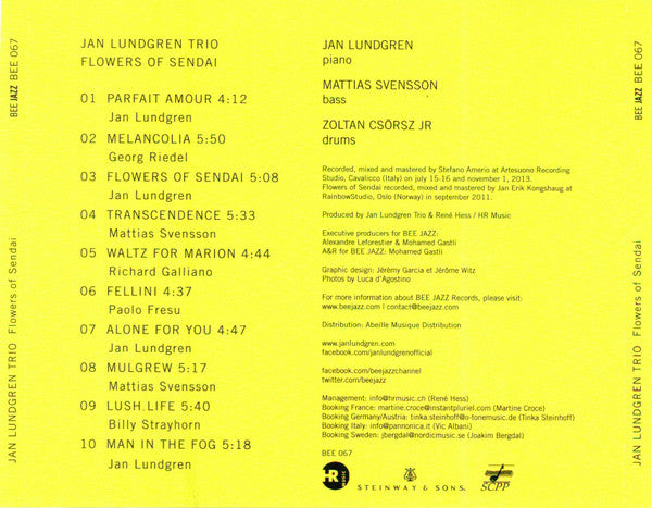 Jan Lundgren Trio : Flowers Of Sendai (CD, Album)