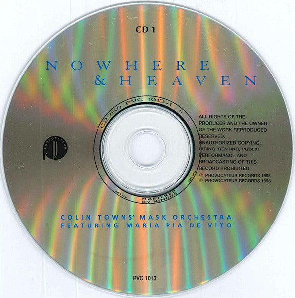 Colin Towns Mask Orchestra Featuring Maria Pia De Vito : Nowhere & Heaven (2xCD, Album)