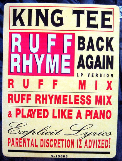 King Tee : Ruff Rhyme (Back Again) (12", Single)