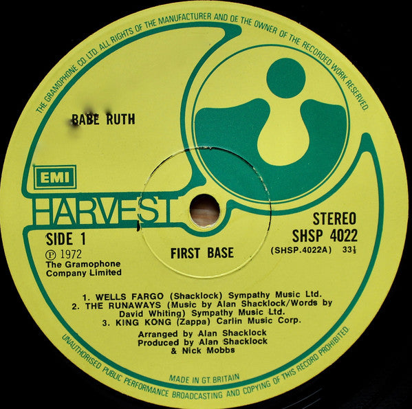 Babe Ruth : First Base (LP, Album)