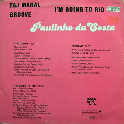 Paulinho da Costa : Taj Mahal / Groove / I'm Going To Rio (12", Maxi)