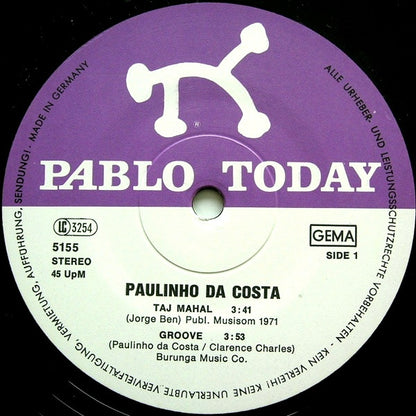Paulinho da Costa : Taj Mahal / Groove / I'm Going To Rio (12", Maxi)