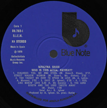 Marlena Shaw : Who Is This Bitch, Anyway? (LP, Album)