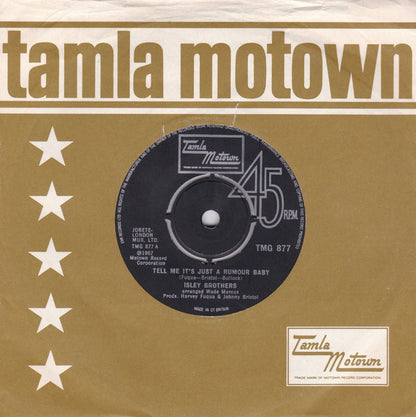 The Isley Brothers : Tell Me It's Just A Rumour Baby (7", Single)