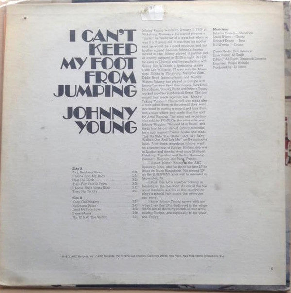 Johnny Young (3) : I Can't Keep My Foot From Jumping (LP, Album, M/Print)