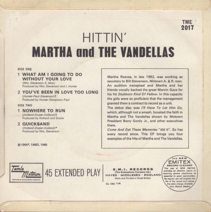 Martha Reeves & The Vandellas : Hittin' (7", EP, Mono)