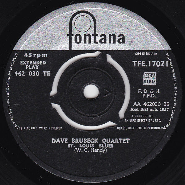 The Dave Brubeck Quartet : (I'm Afraid) The Masquerade Is Over / St. Louis Blues (7", EP)