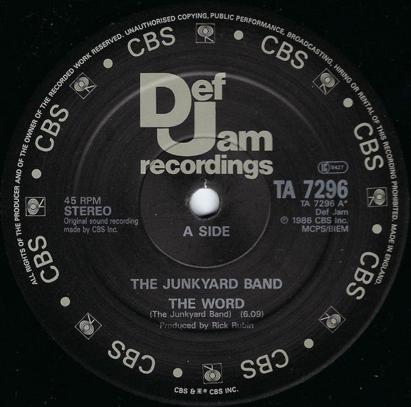 The Junkyard Band : The Word / Sardines (12")