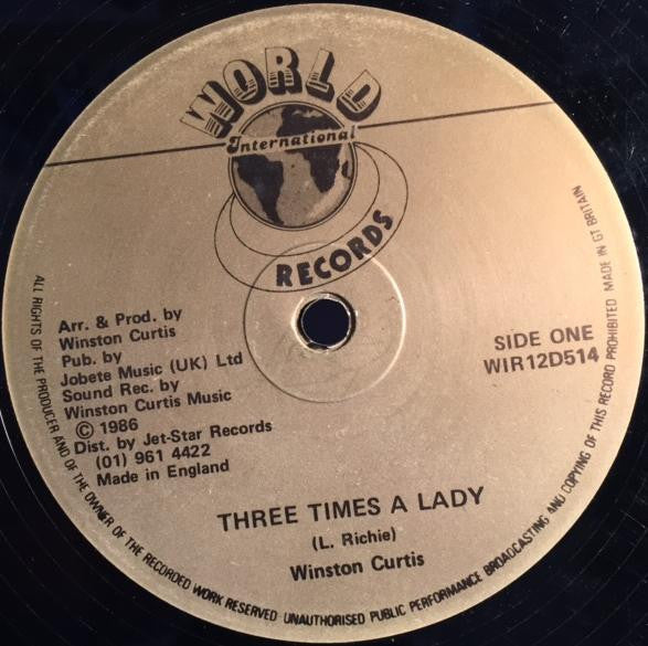 Winston Curtis : Three Times A Lady / Sweet Dreams (12")