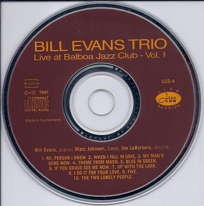 The Bill Evans Trio : Live At Balboa Jazz Club Vol. 1 (CD, Comp)