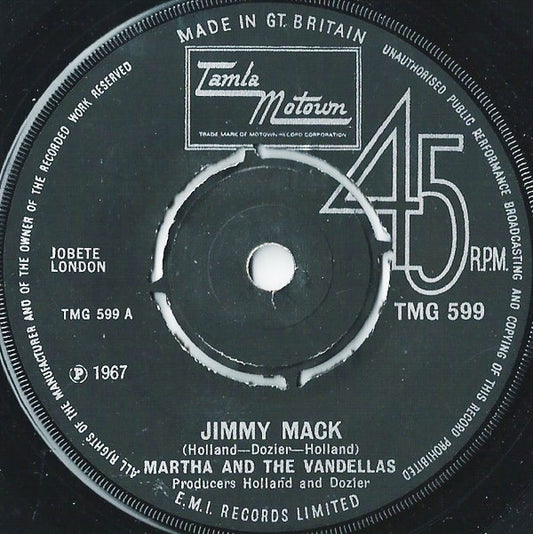 Martha Reeves & The Vandellas : Jimmy Mack (7", RE, Pus)