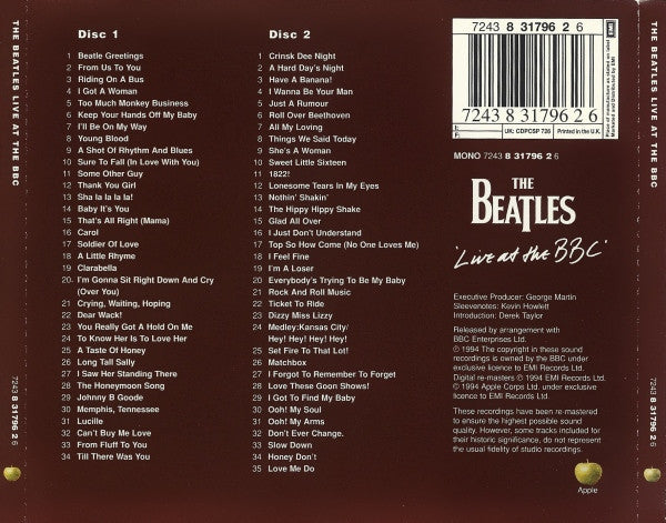 The Beatles : Live At The BBC (2xCD, Album, Mono, RM)