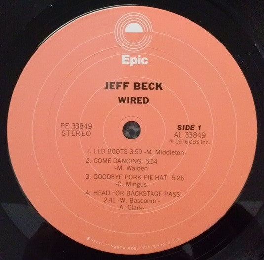 Jeff Beck : Wired (LP, Album, Pit)