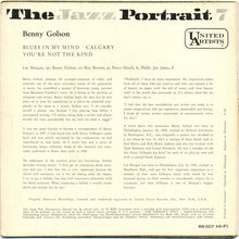 Benny Golson : The Jazz Portrait 7 (7", Mono)