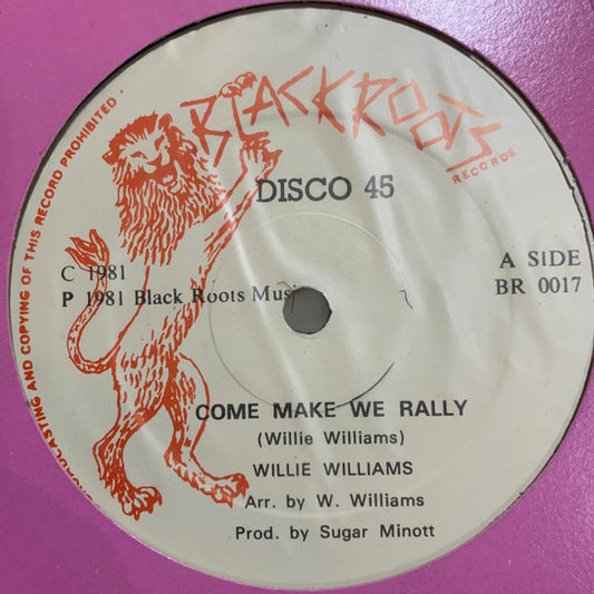 Willie Williams* / Yabby You : Come Make We Rally / Thirty Pieces Of Silver (12", Red)