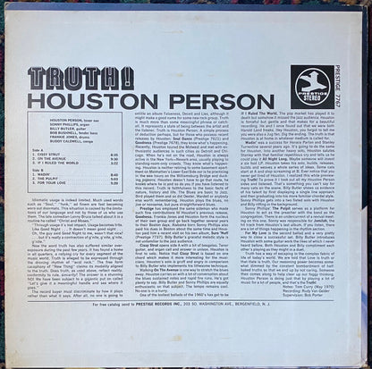 Houston Person : Truth! (LP, Album)