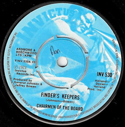 Chairmen Of The Board : Finder's Keepers (7", Single)