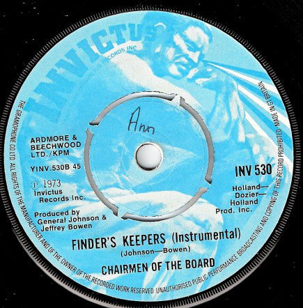 Chairmen Of The Board : Finder's Keepers (7", Single)
