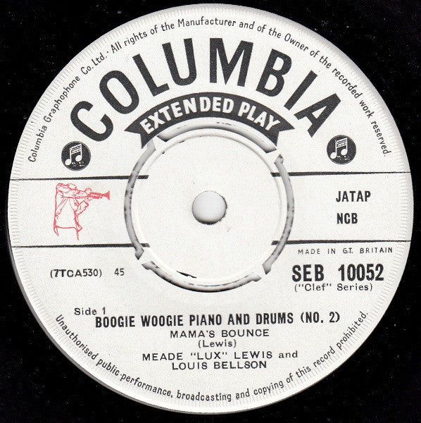 Meade "Lux" Lewis And Louis Bellson : Boogie Woogie Piano And Drums (No. 2) (7", EP)