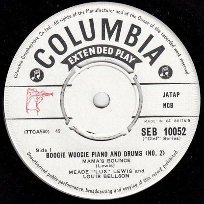 Meade "Lux" Lewis And Louis Bellson : Boogie Woogie Piano And Drums (No. 2) (7", EP)