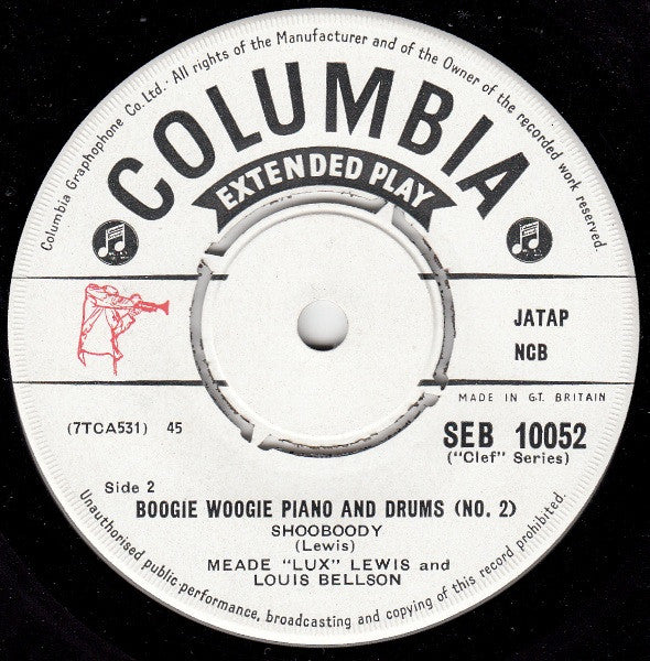 Meade "Lux" Lewis And Louis Bellson : Boogie Woogie Piano And Drums (No. 2) (7", EP)