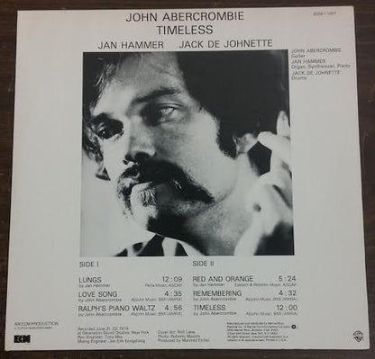John Abercrombie / Jan Hammer / Jack DeJohnette : Timeless (LP, Album)