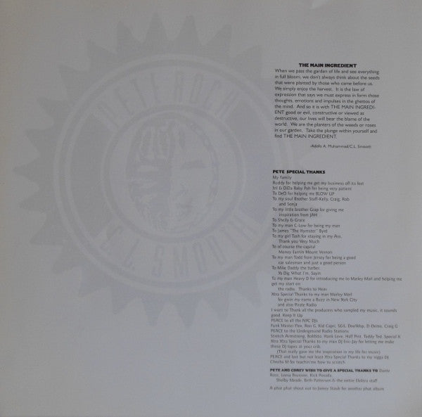 Pete Rock & C.L. Smooth : The Main Ingredient (2xLP, Album)