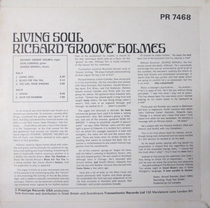 Richard "Groove" Holmes : Living Soul (LP, Album, Mono)